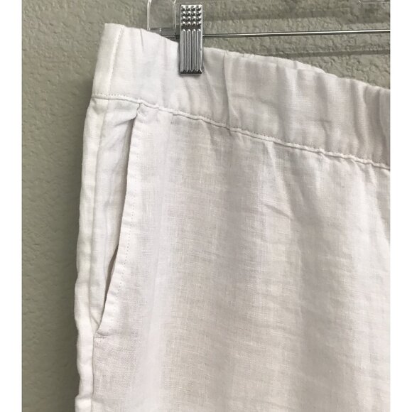 Pure J Jill Love Linen Women’s Wide Leg Pants Crop Women’s Size Large White - Picture 6 of 10